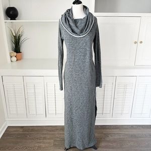 Free People Beach One Size Gray Cowl Funnel Neck Maxi Dress